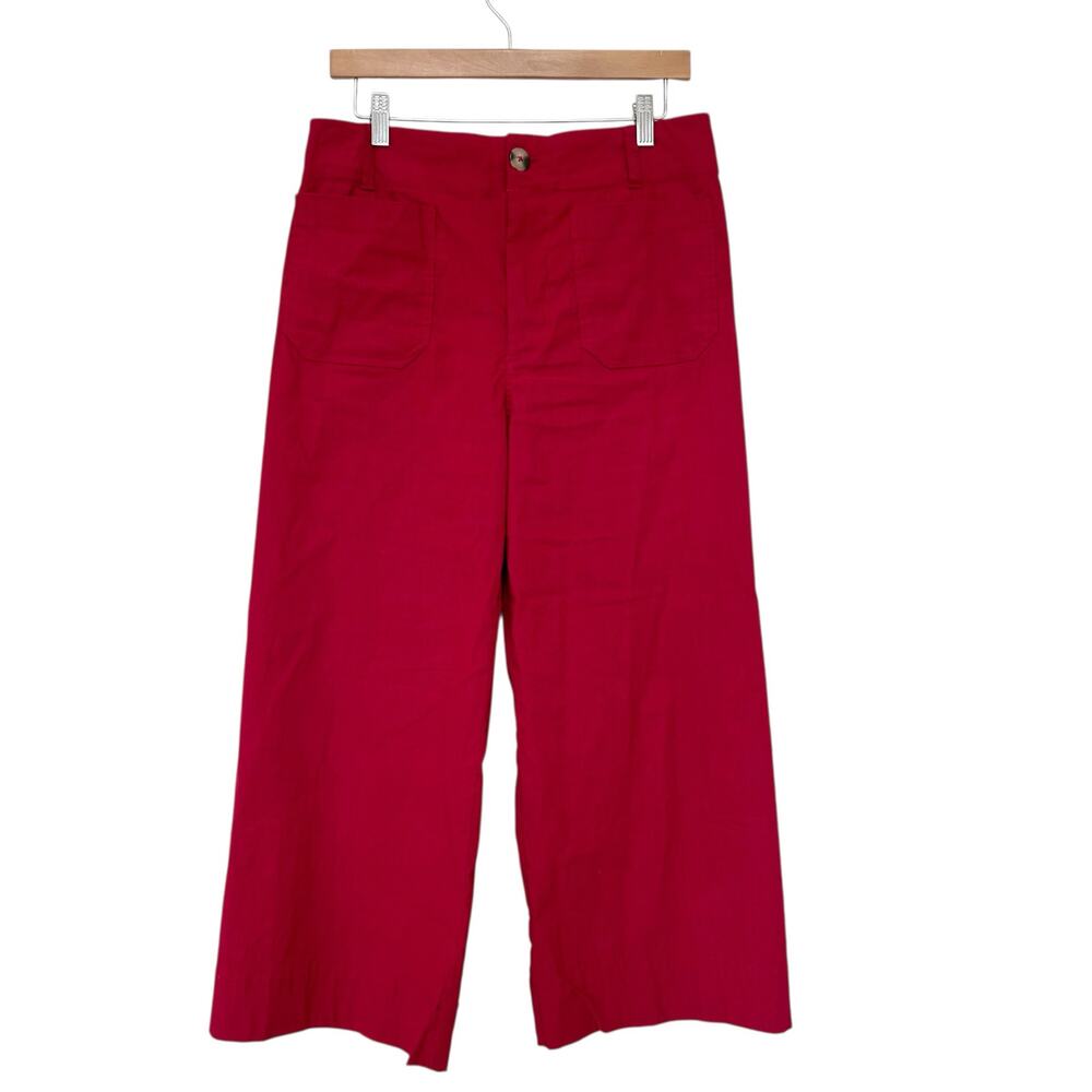 Anthropologie Maeve The Colette Red Wide Leg Pants Sz 31P